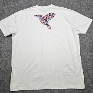 Birddogs Blue Flower Bird White Graphic Tee Size XXL